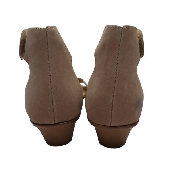 Reiker Rabea Taupe Leather Jeweled Open Toe Ankle Cuff Sandals Womens 37 US 7 - Picture 9 of 13